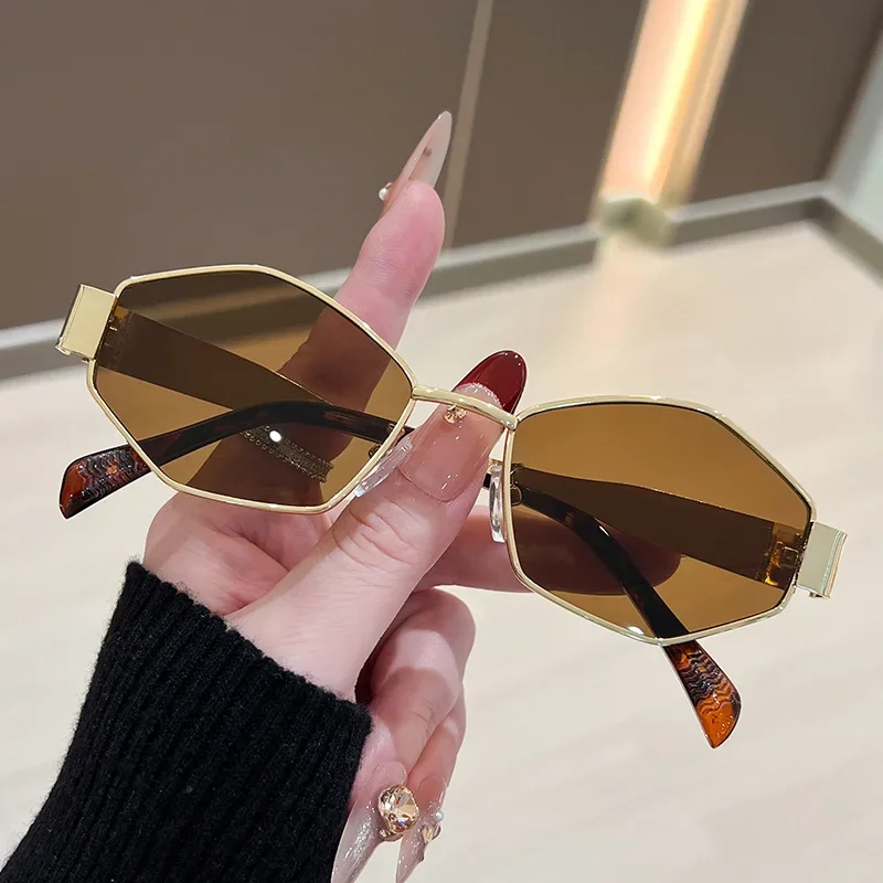 Metal Photo Panel - Fashion Polygonal Women Sunglasses Vintage Brand